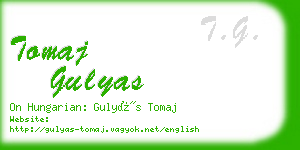 tomaj gulyas business card